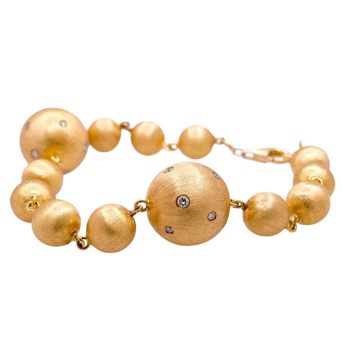 Jay Feder 14K Yellow Gold Diamond Ball Bracelet