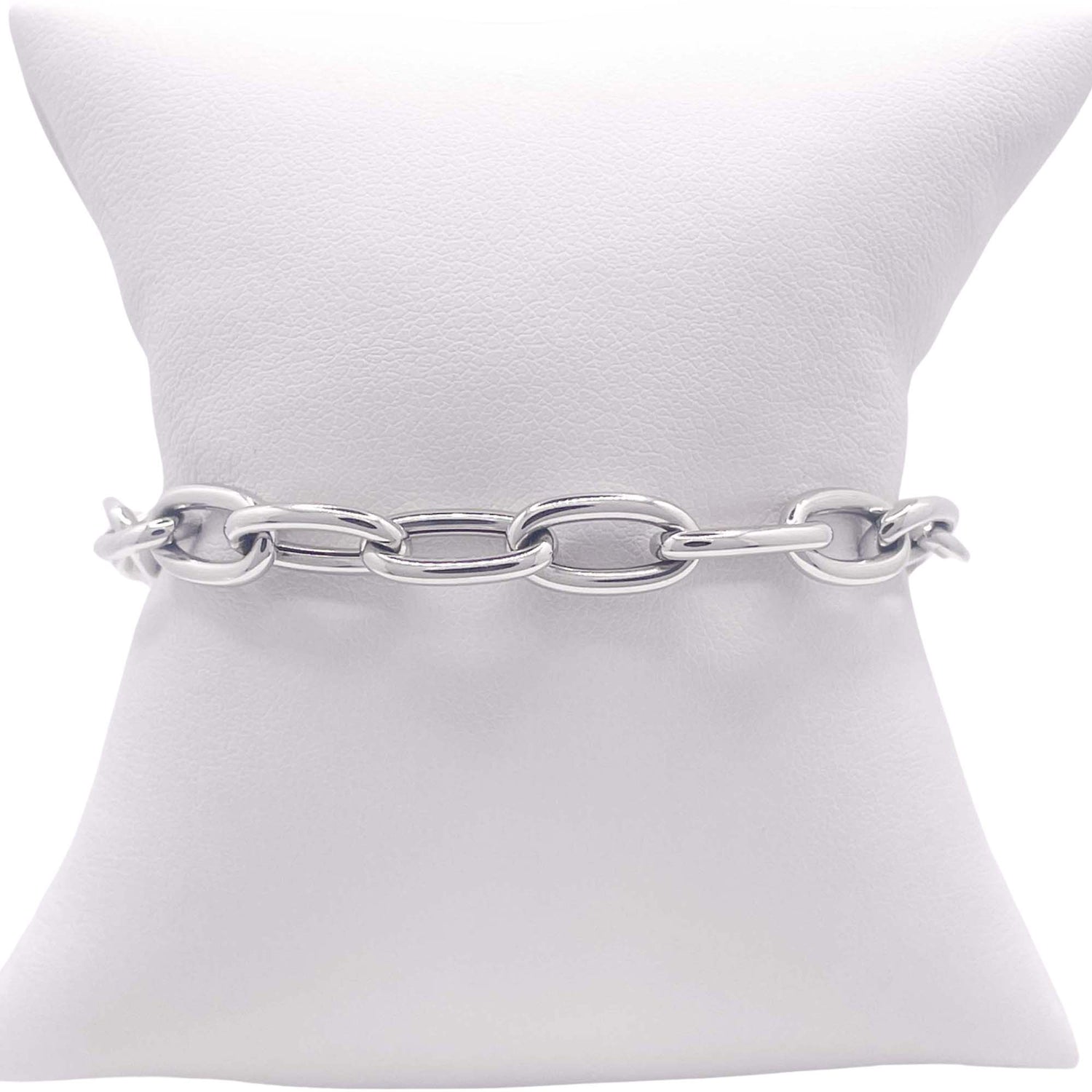 Jay Feder 14k White Gold Jumbo Oval Link Bracelet