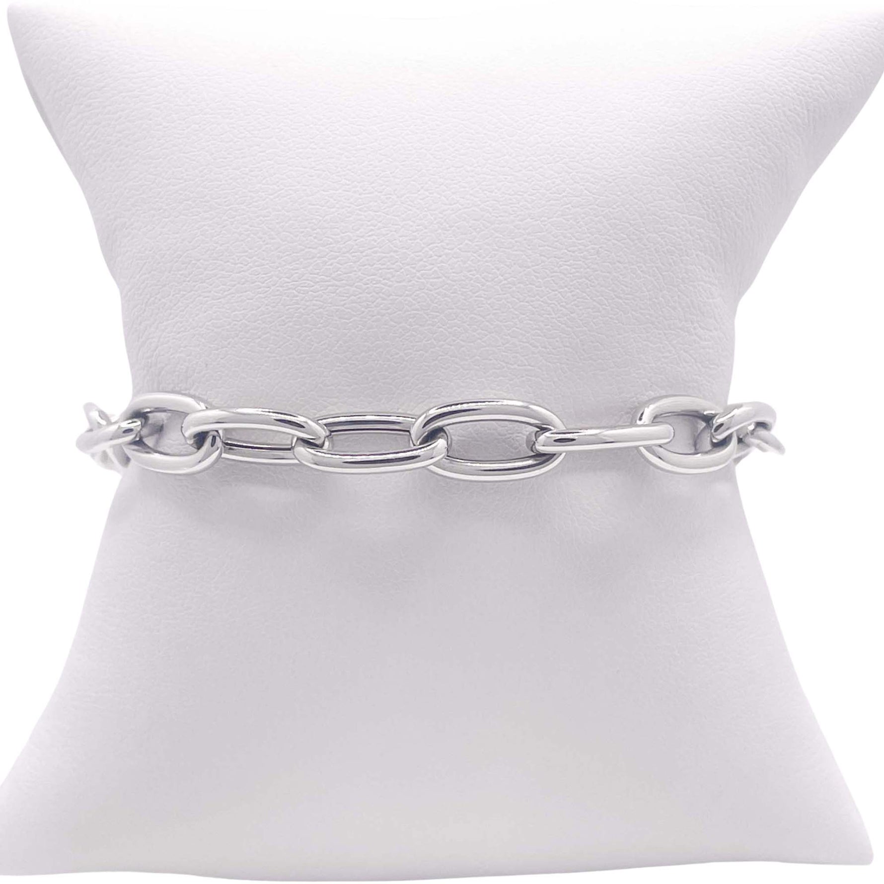 Jay Feder 14k White Gold Jumbo Oval Link Bracelet