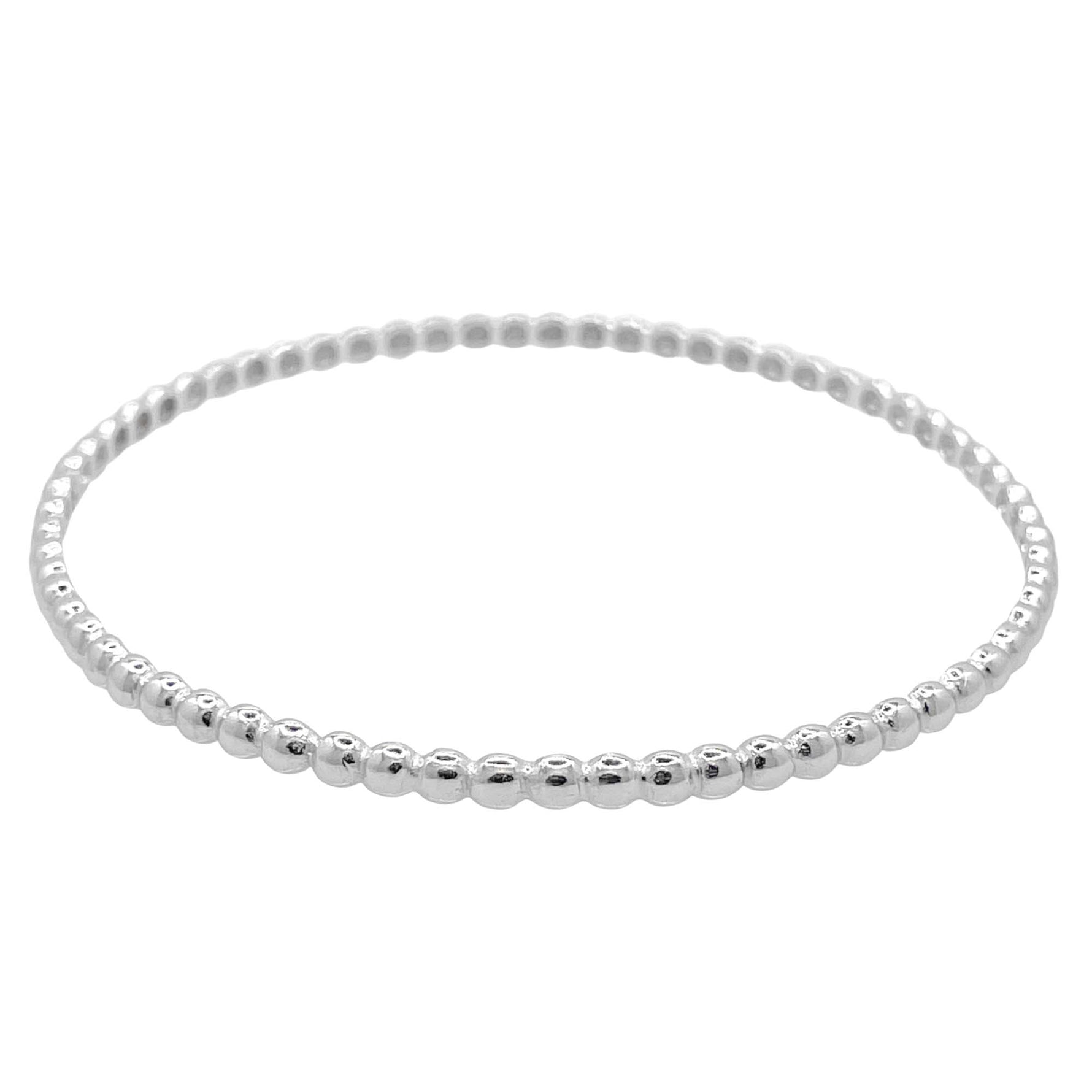 Jay Feder 18K White Gold Ball Bangle Bracelet
