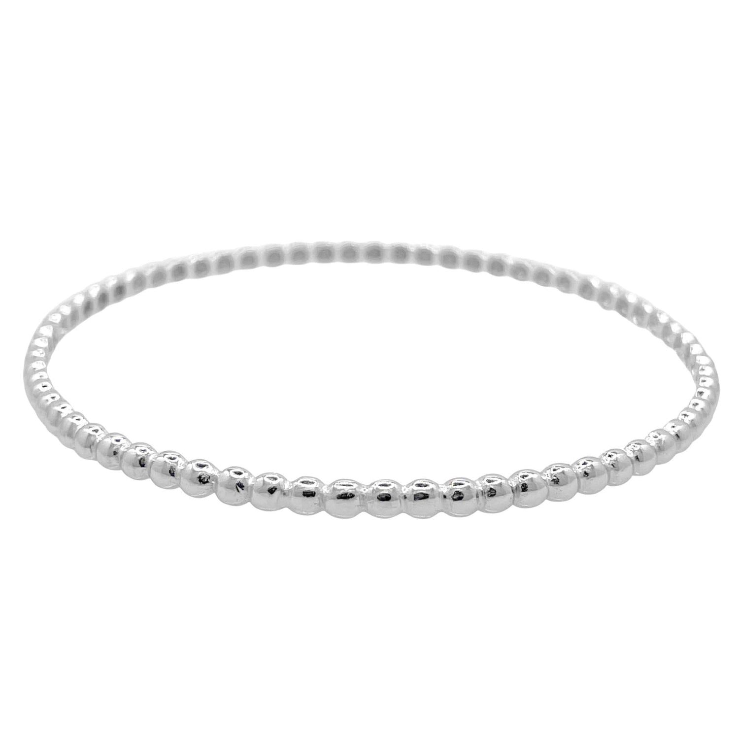 Jay Feder 18K White Gold Ball Bangle Bracelet