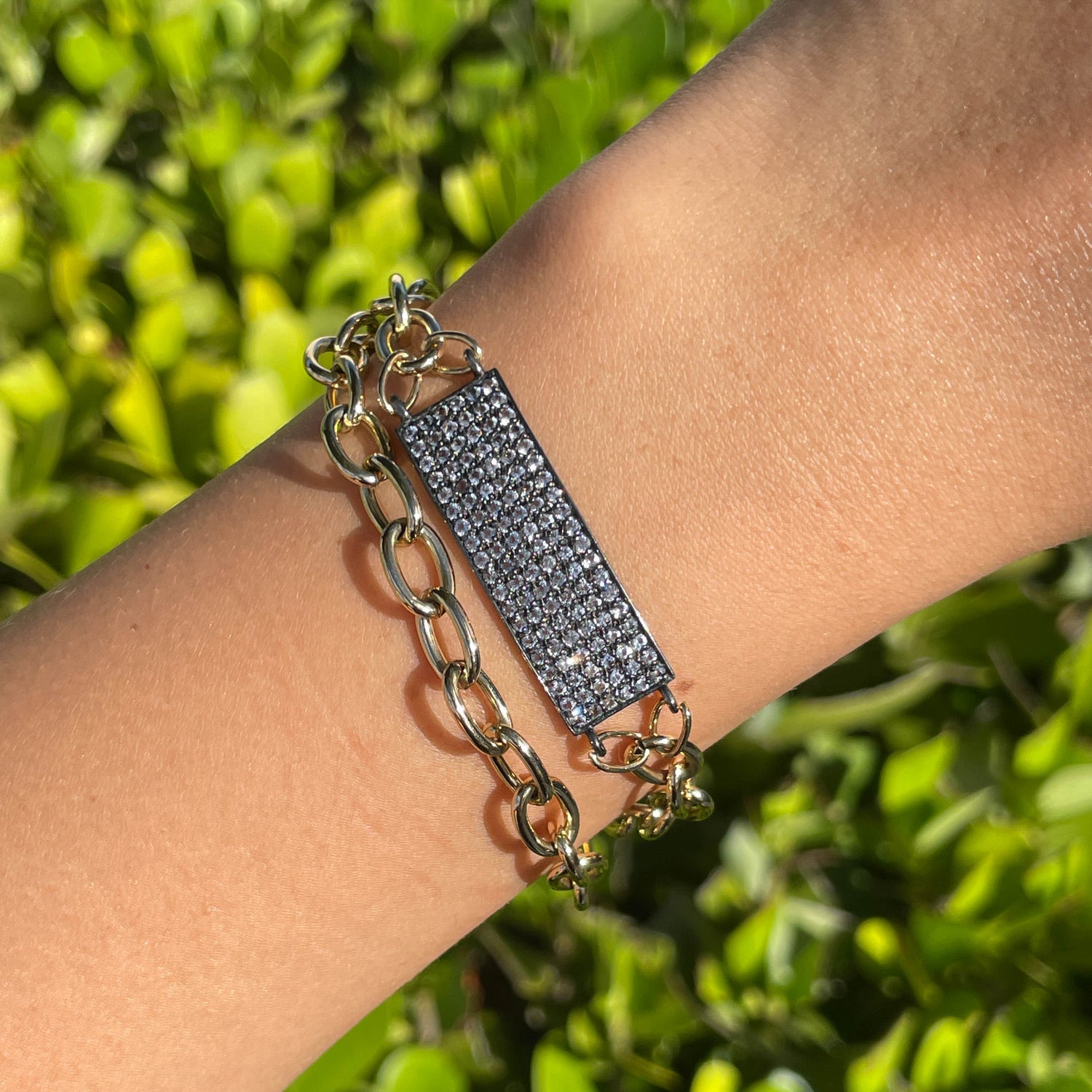 Jay Feder Silver Gold Plated Black Rhodium Double Wrap Bracelet