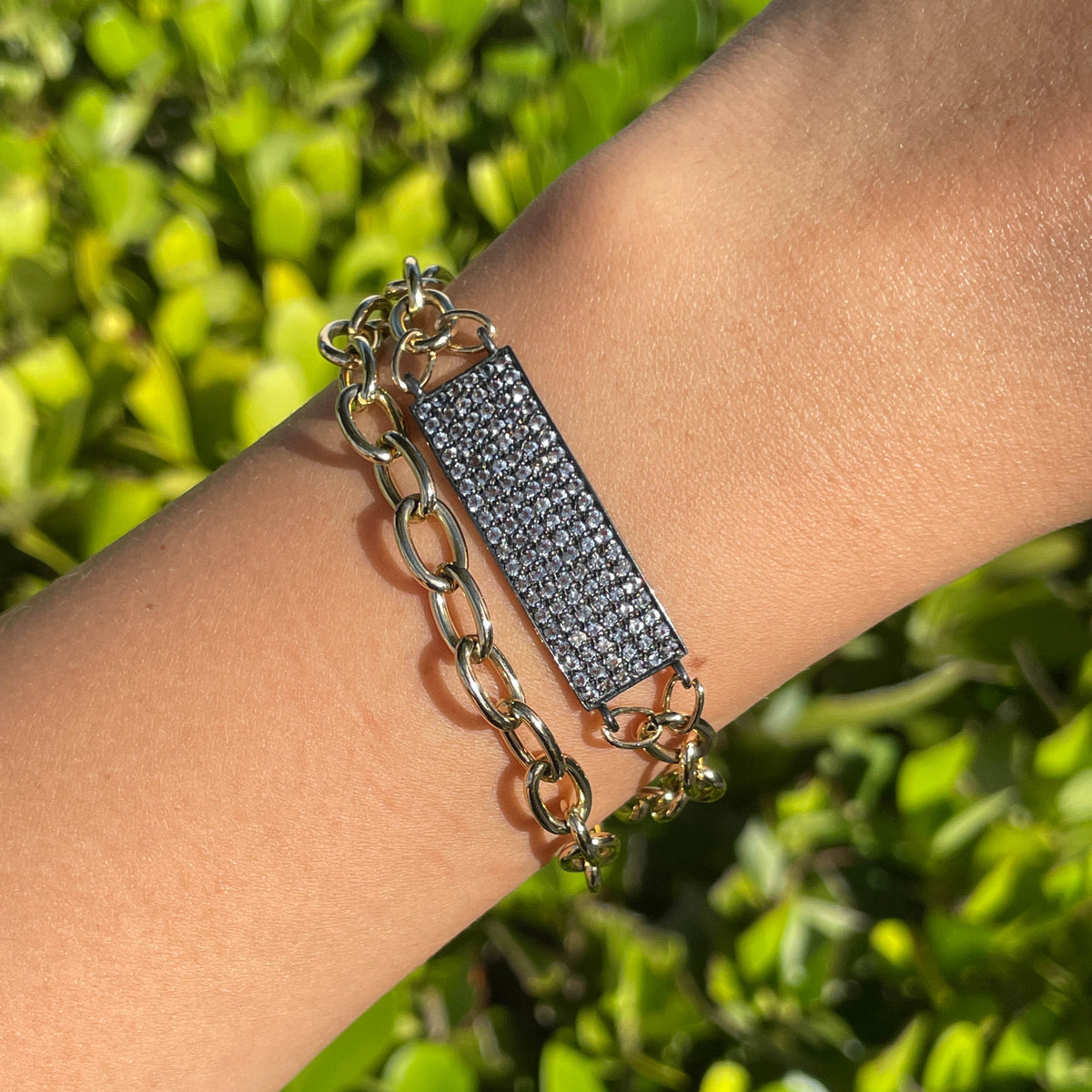 Jay Feder Silver Gold Plated Black Rhodium Double Wrap Bracelet