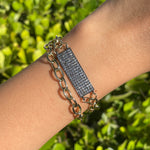 Jay Feder Silver Gold Plated Black Rhodium Double Wrap Bracelet