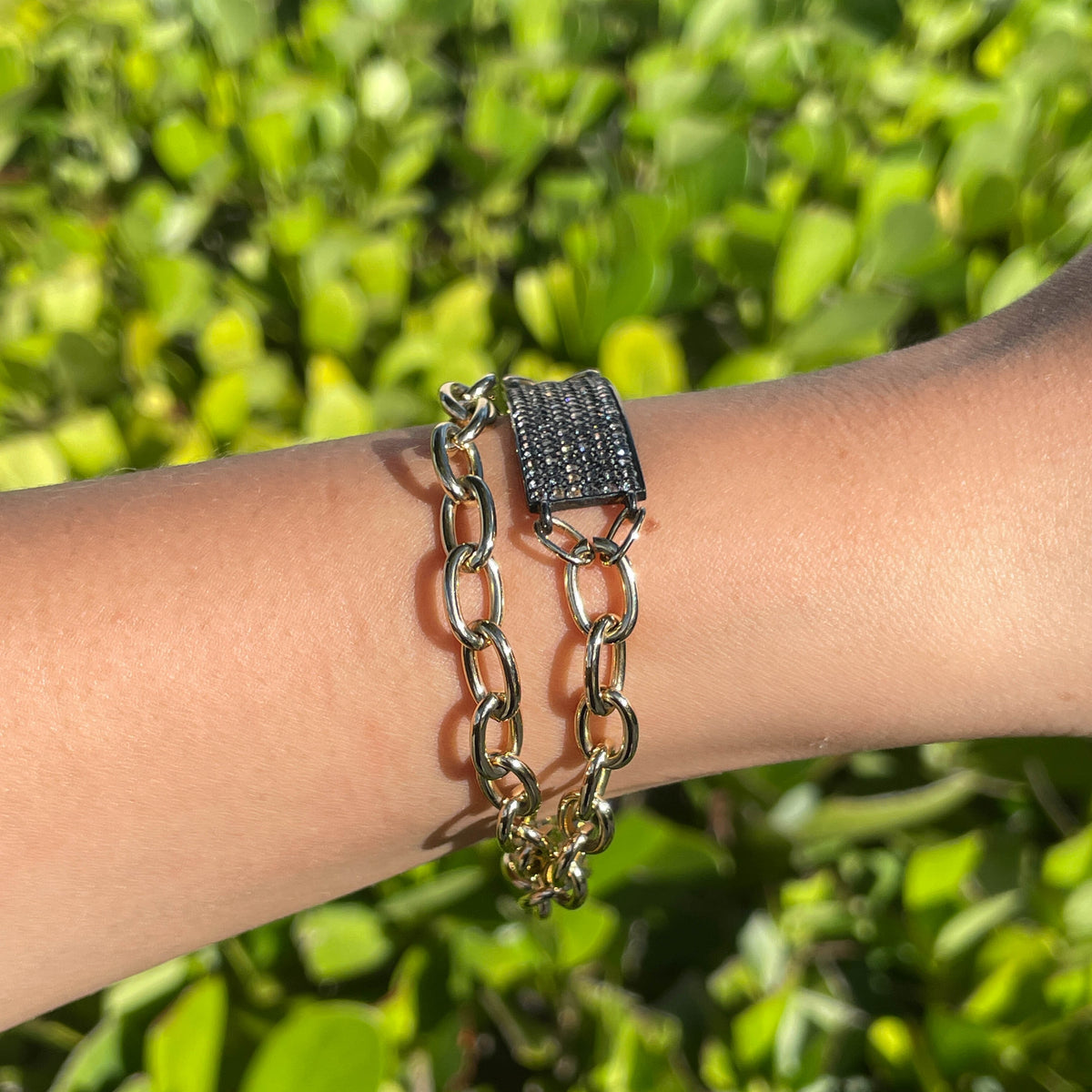 Jay Feder Silver Gold Plated Black Rhodium Double Wrap Bracelet