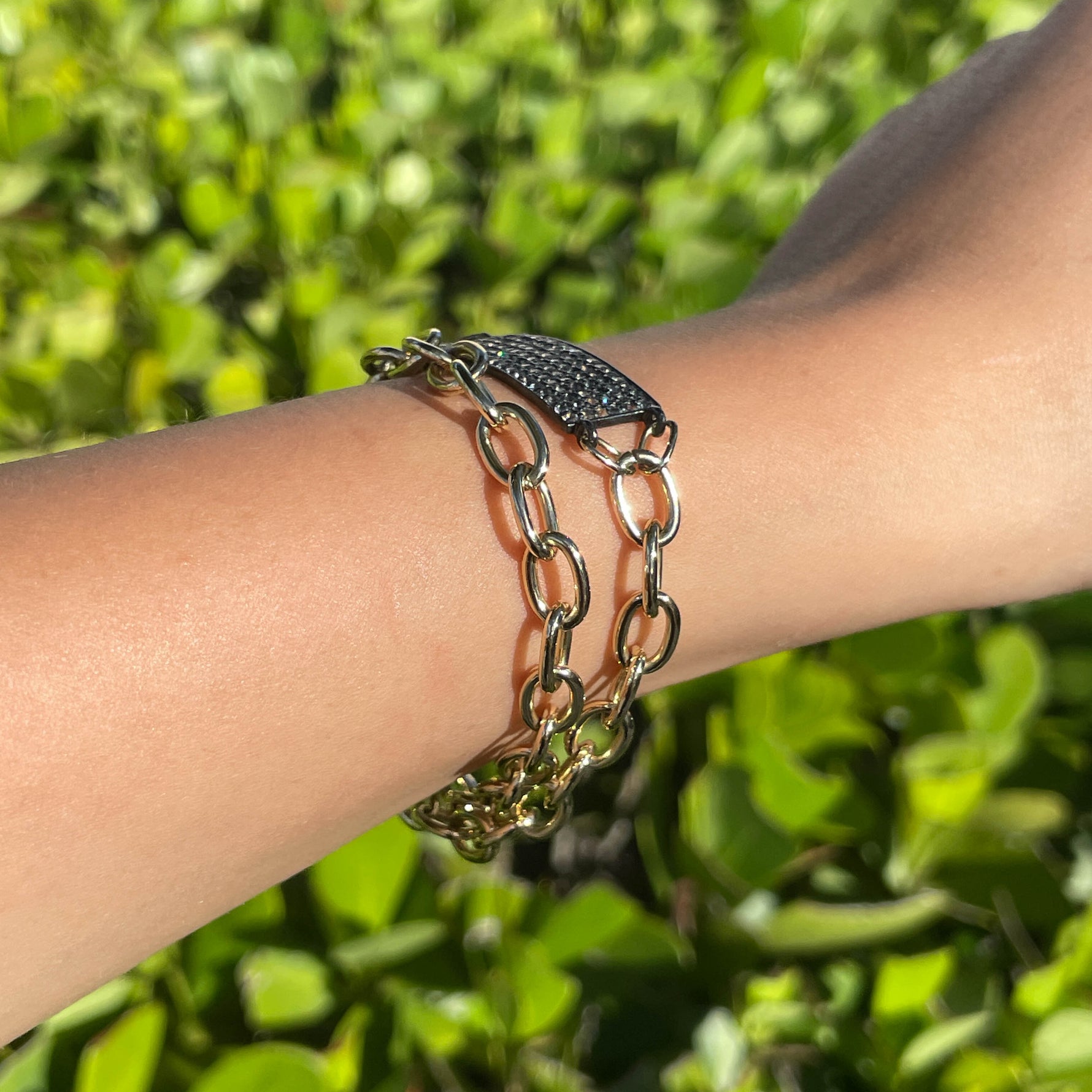 Jay Feder Silver Gold Plated Black Rhodium Double Wrap Bracelet