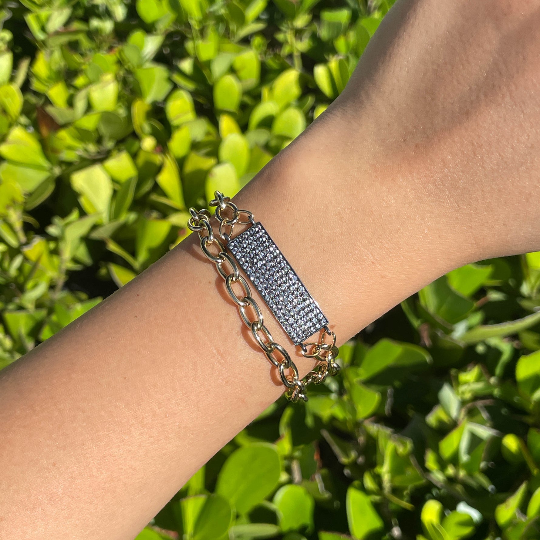 Jay Feder Silver Gold Plated Black Rhodium Double Wrap Bracelet