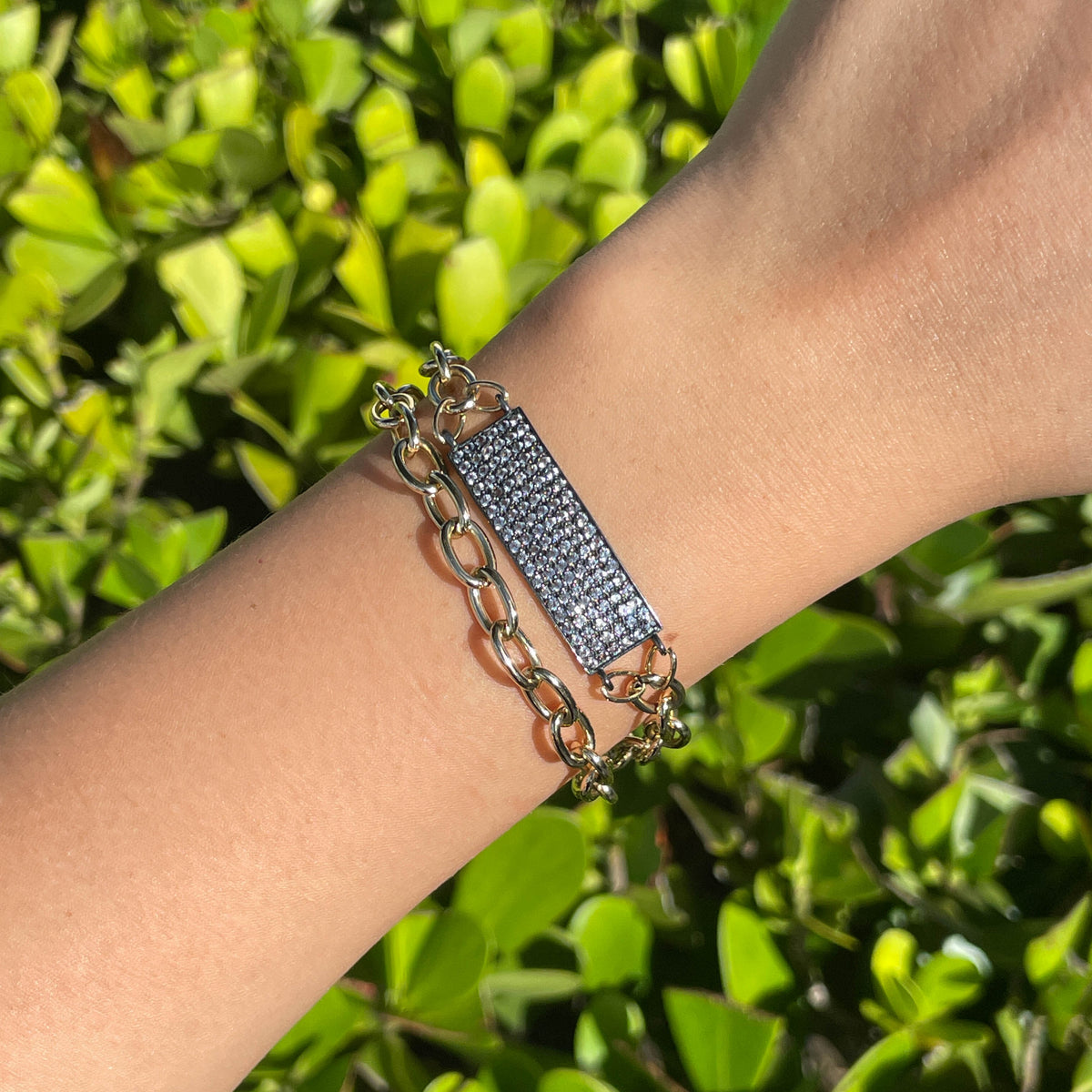 Jay Feder Silver Gold Plated Black Rhodium Double Wrap Bracelet