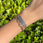 Jay Feder Silver Gold Plated Black Rhodium Double Wrap Bracelet