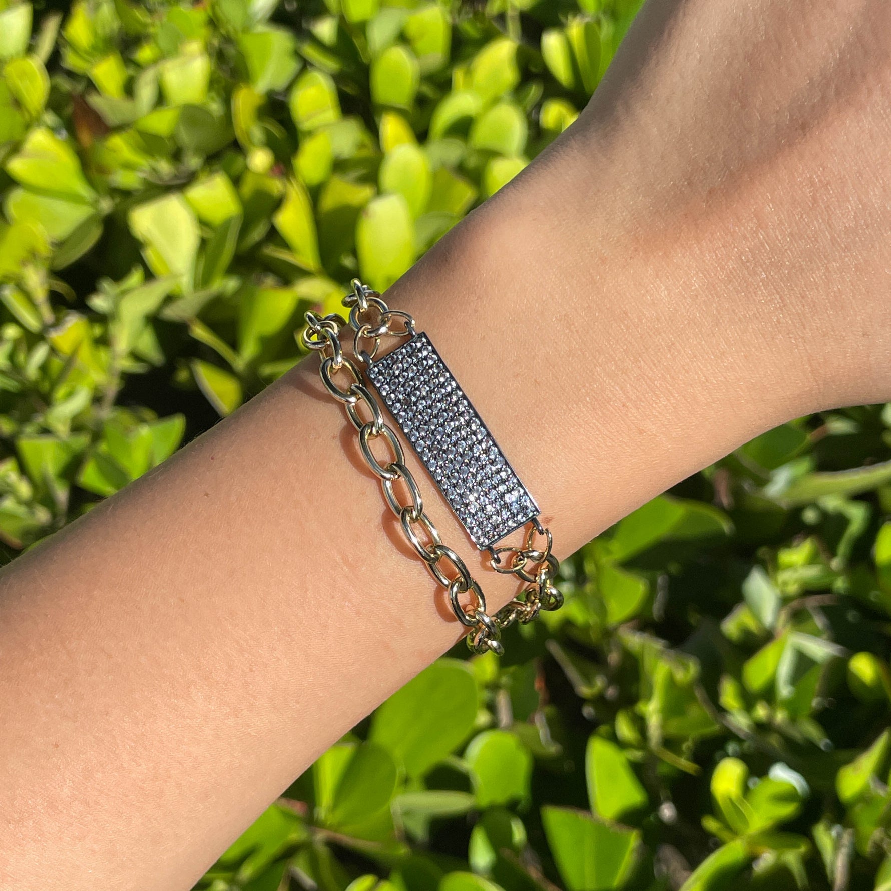 Jay Feder Silver Gold Plated Black Rhodium Double Wrap Bracelet