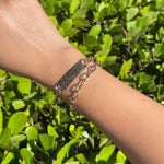 Jay Feder Silver Gold Plated Tourmaline ID Bracelet