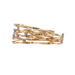 Jay Feder 14k Yellow Gold Diamond Twist Wire Bangle Bracelet