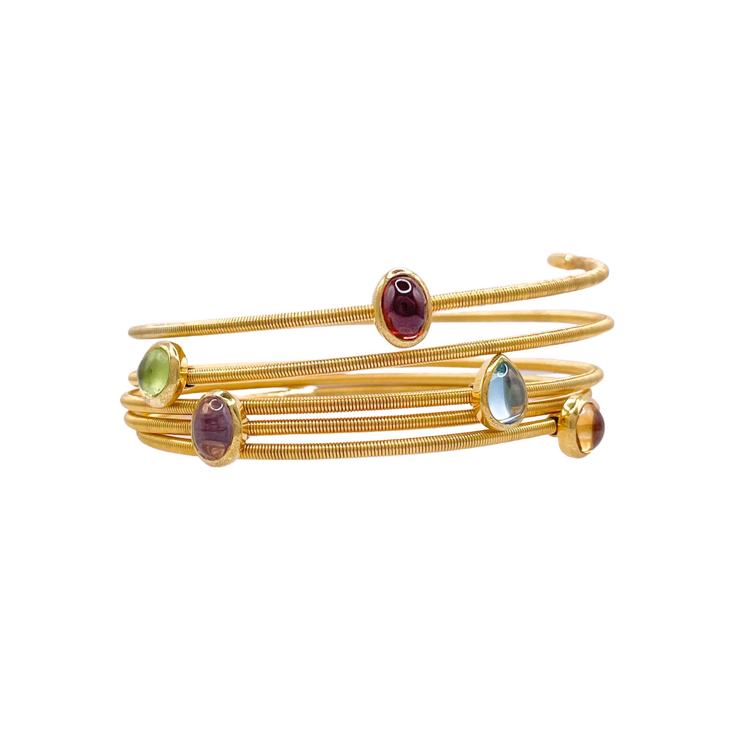 Jay Feder 14k Yellow Gold Colored Stone Spring Wrap Bracelet