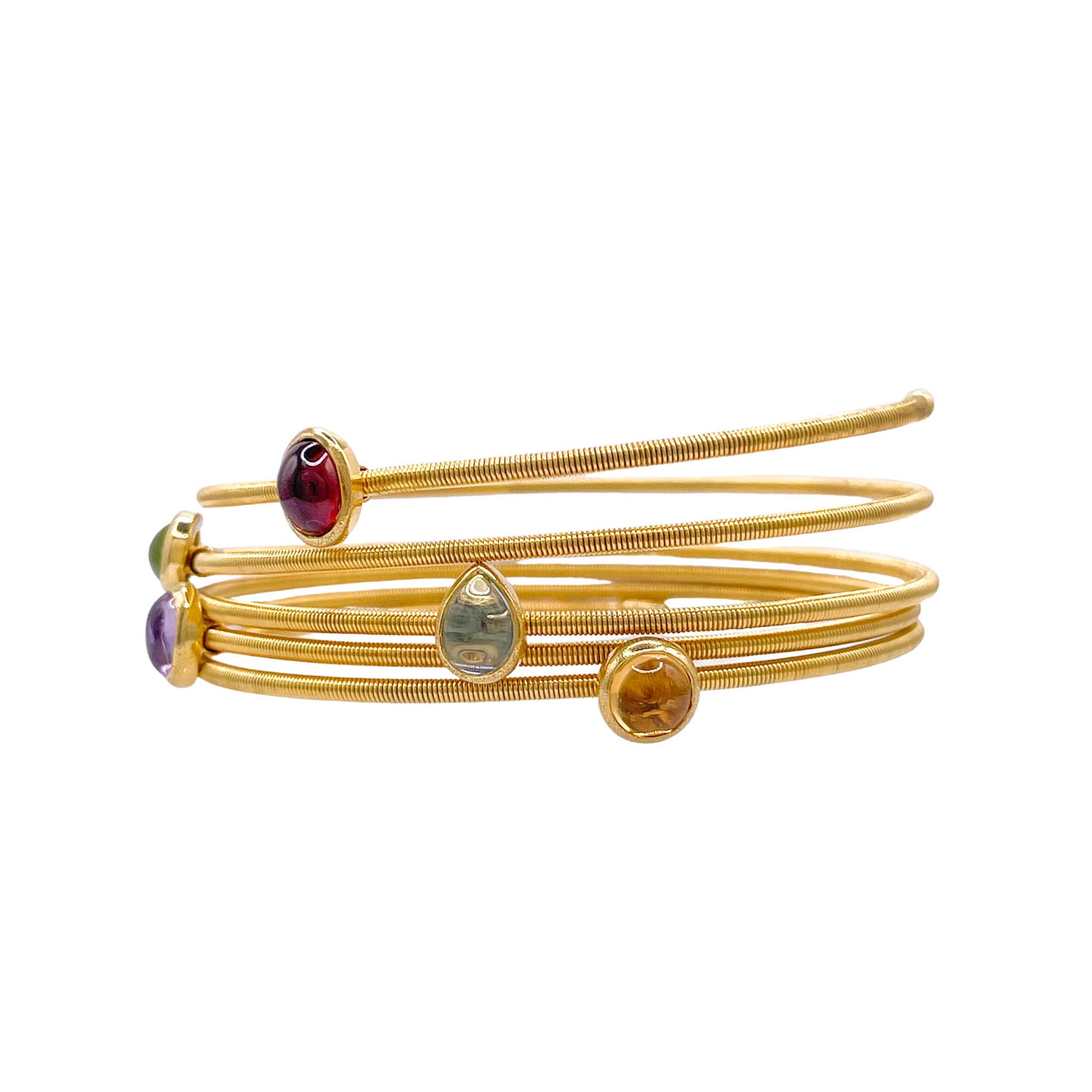 Jay Feder 14k Yellow Gold Colored Stone Spring Wrap Bracelet