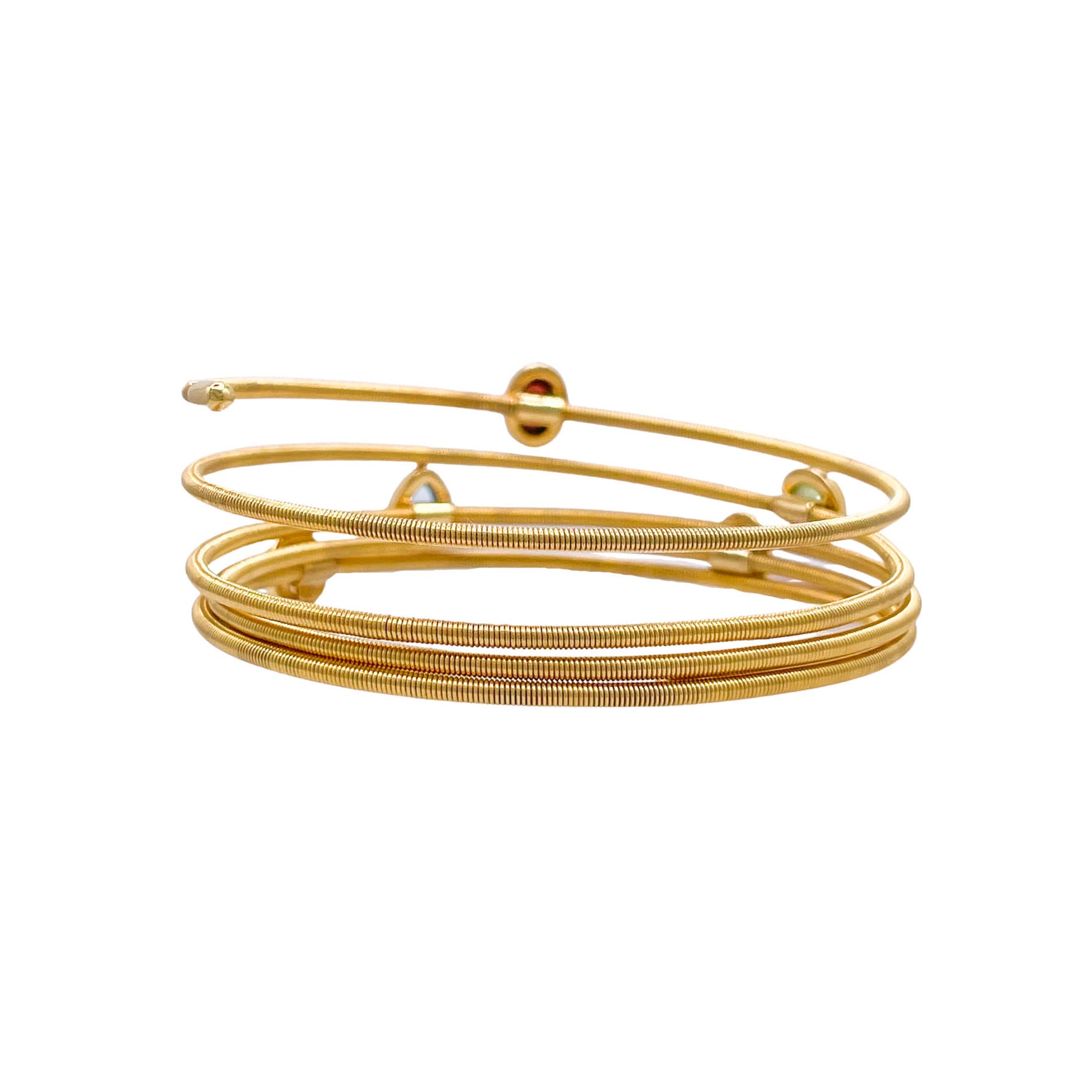 Jay Feder 14k Yellow Gold Colored Stone Spring Wrap Bracelet
