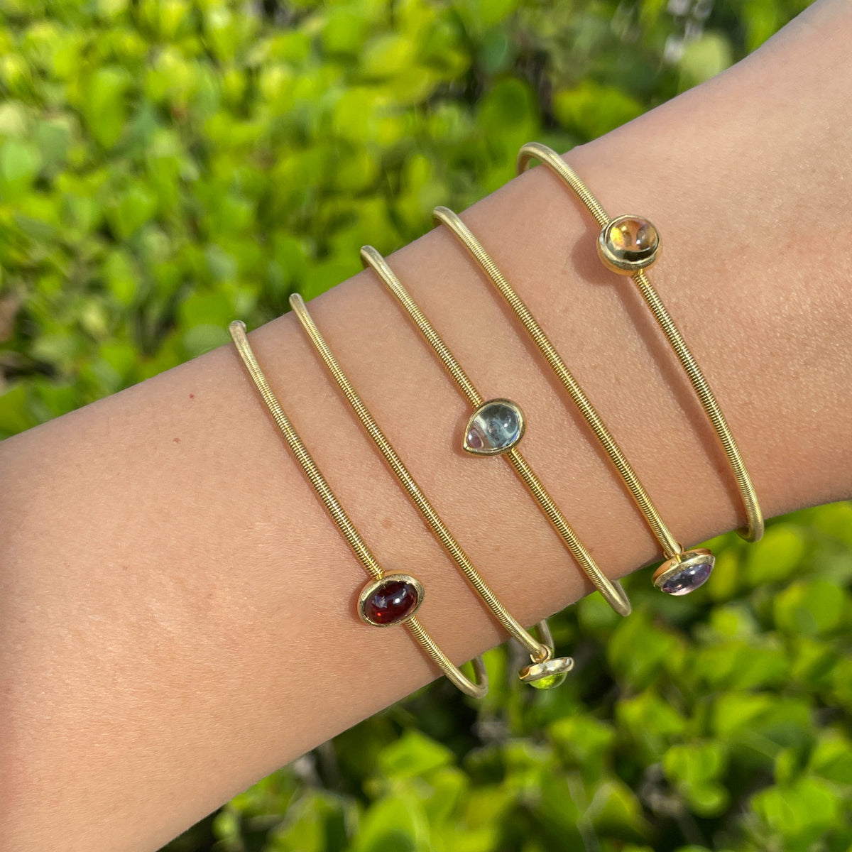 Jay Feder 14k Yellow Gold Colored Stone Spring Wrap Bracelet