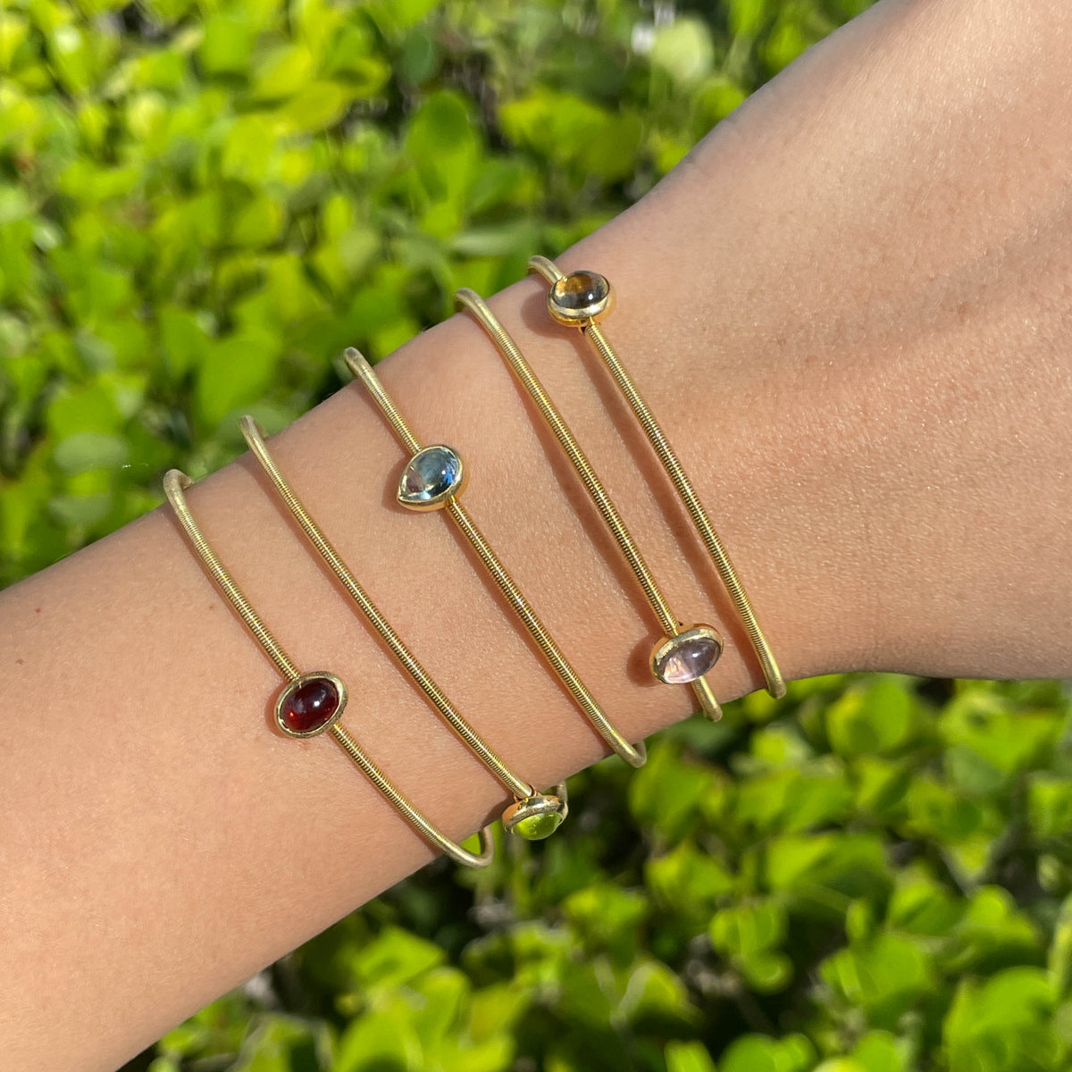 Jay Feder 14k Yellow Gold Colored Stone Spring Wrap Bracelet