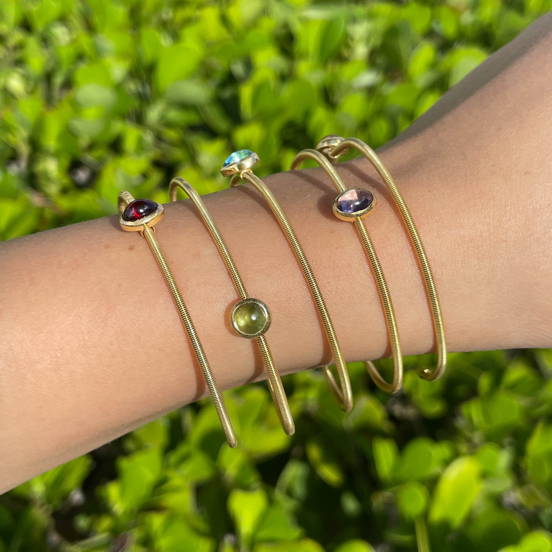 Jay Feder 14k Yellow Gold Colored Stone Spring Wrap Bracelet