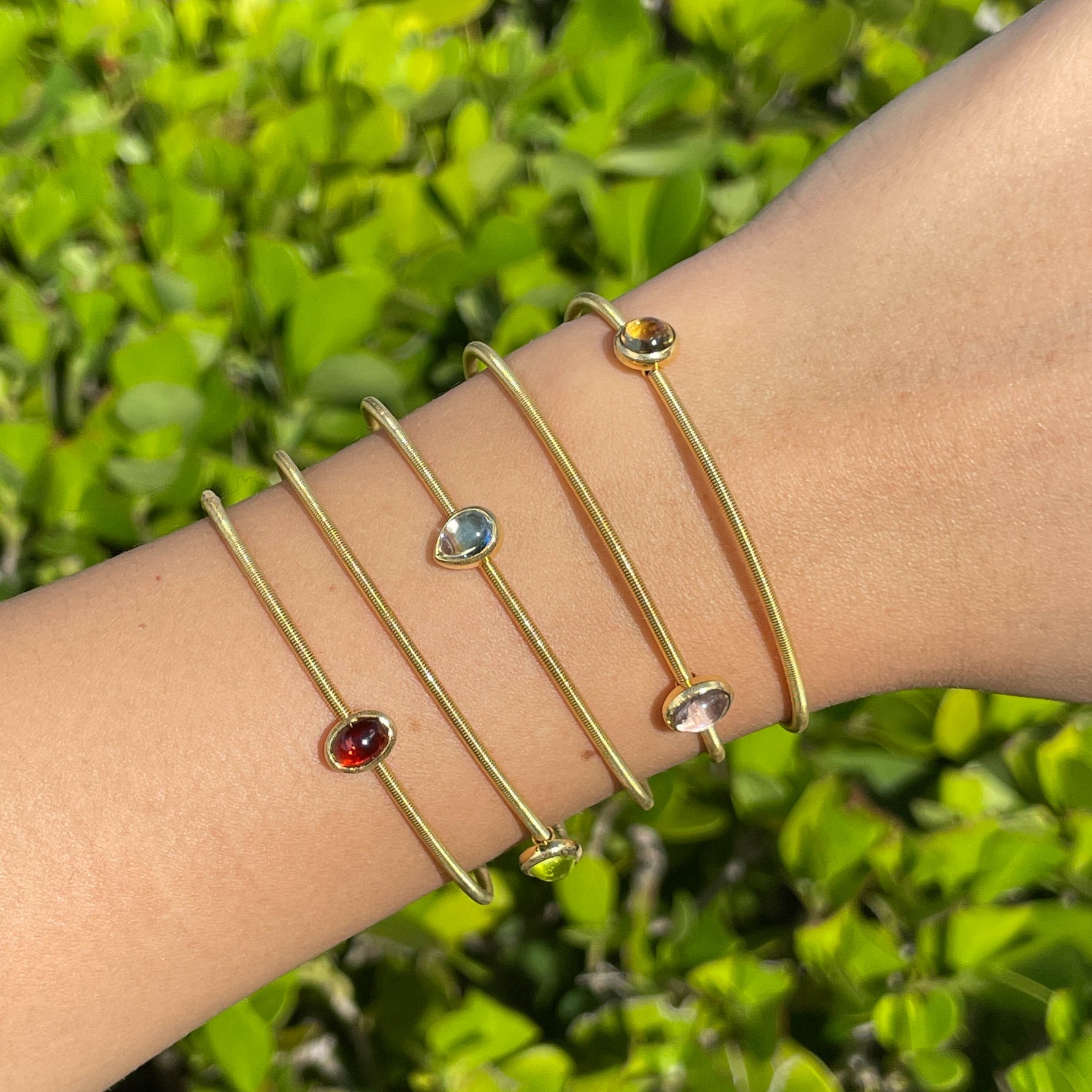 Jay Feder 14k Yellow Gold Colored Stone Spring Wrap Bracelet