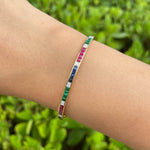 JAY FEDER 18K YELLOW GOLD MULTI STONE BANGLE BRACELET