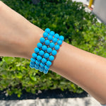 JAY FEDER 18K YELLOW GOLD TURQUOISE DIAMOND WIDE BRACELET