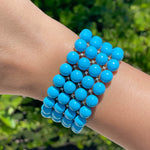 JAY FEDER 18K YELLOW GOLD TURQUOISE DIAMOND WIDE BRACELET