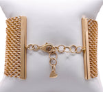 JAY FEDER 14K YELLOW GOLD DIAMOND MESH WIDE BRACELET