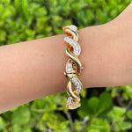 JAY FEDER 18K YELLOW GOLD DIAMOND TWIST BRACELET