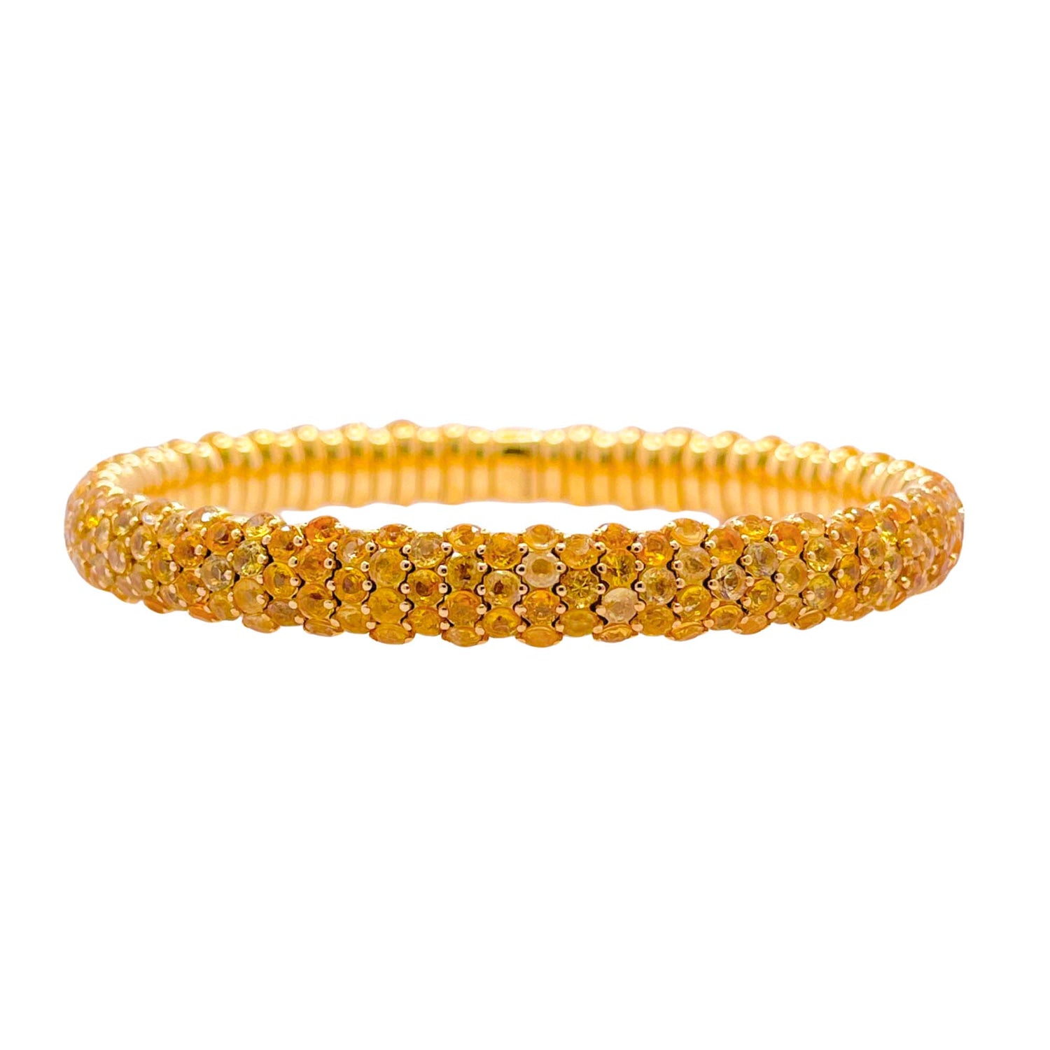 Jay Feder 18k Yellow Gold Yellow Sapphire Stretch Bangle Bracelet
