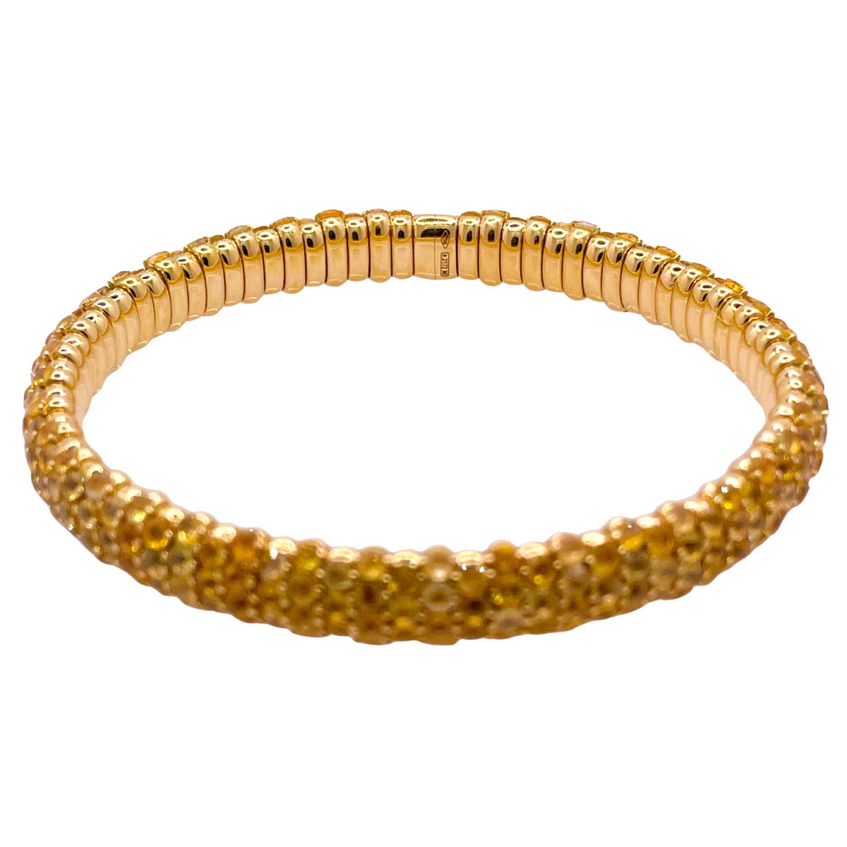 Jay Feder 18k Yellow Gold Yellow Sapphire Stretch Bangle Bracelet