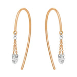 14k Rose Gold Dangling Diamond Earrings - Jay Feder Jewelers