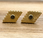 JAY FEDER 14K YELLOW GOLD KITE SHAPED CUFFLINKS