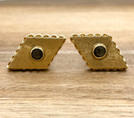 JAY FEDER 14K YELLOW GOLD KITE SHAPED CUFFLINKS