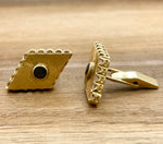 JAY FEDER 14K YELLOW GOLD KITE SHAPED CUFFLINKS