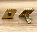 JAY FEDER 14K YELLOW GOLD KITE SHAPED CUFFLINKS