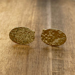 Jay Feder 14K Yellow Gold Oval Hammered Cufflinks