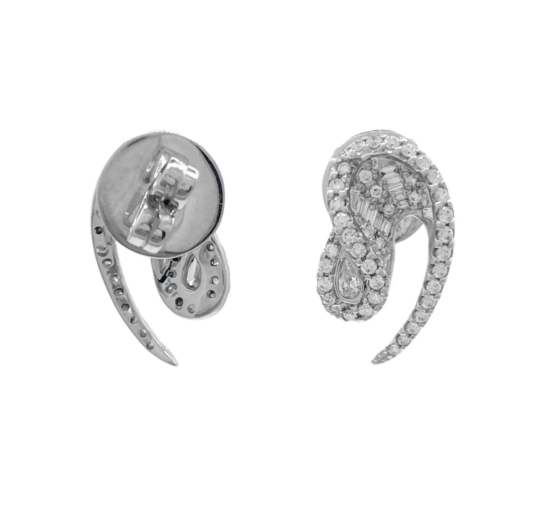 18K White Gold Diamond Talay Wave Earrings Jay Feder Jewelers