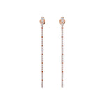 Jay Feder 18k Rose Gold Diamond Line Drop Earrings