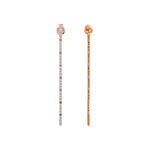 Jay Feder 18k Rose Gold Diamond Line Drop Earrings