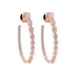Jay Feder 18k Rose Gold Diamond Hoop Earrings