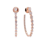 Jay Feder 18k Rose Gold Diamond Hoop Earrings