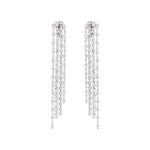 Jay Feder 18k White Gold Diamond Long Drop Dangle Earrings
