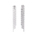 Jay Feder 18k White Gold Diamond Long Drop Dangle Earrings