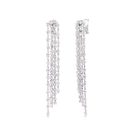 Jay Feder 18k White Gold Diamond Long Drop Dangle Earrings
