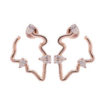 Jay Feder 18k Rose Gold Diamond Freeform Earrings