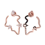 Jay Feder 18k Rose Gold Diamond Freeform Earrings
