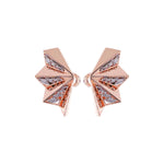 Jay Feder 18k Rose Gold Diamond Fan Earrings