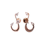 Jay Feder 18k Rose Gold Pear Diamond Swirl Earrings