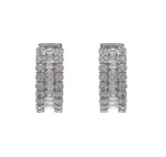 JAY FEDER 18K WHITE GOLD DIAMOND HUGGIE EARRINGS