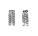JAY FEDER 18K WHITE GOLD DIAMOND HUGGIE EARRINGS